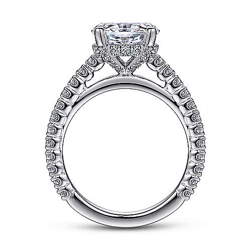 Laurel - 14K White Gold Horizontal Oval Diamond Engagement Ring