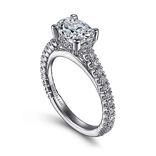 Laurel - 14K White Gold Horizontal Oval Diamond Engagement Ring