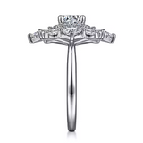 Lincoln - 14K White Gold Fancy halo Round Diamond Engagement Ring