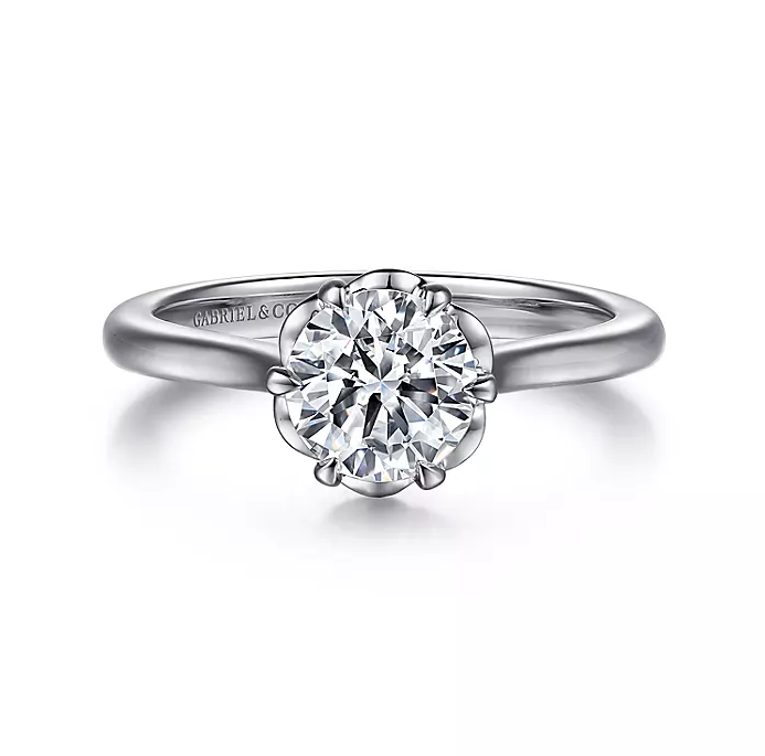 Tiona - 14K White Gold Round Diamond Engagement Ring