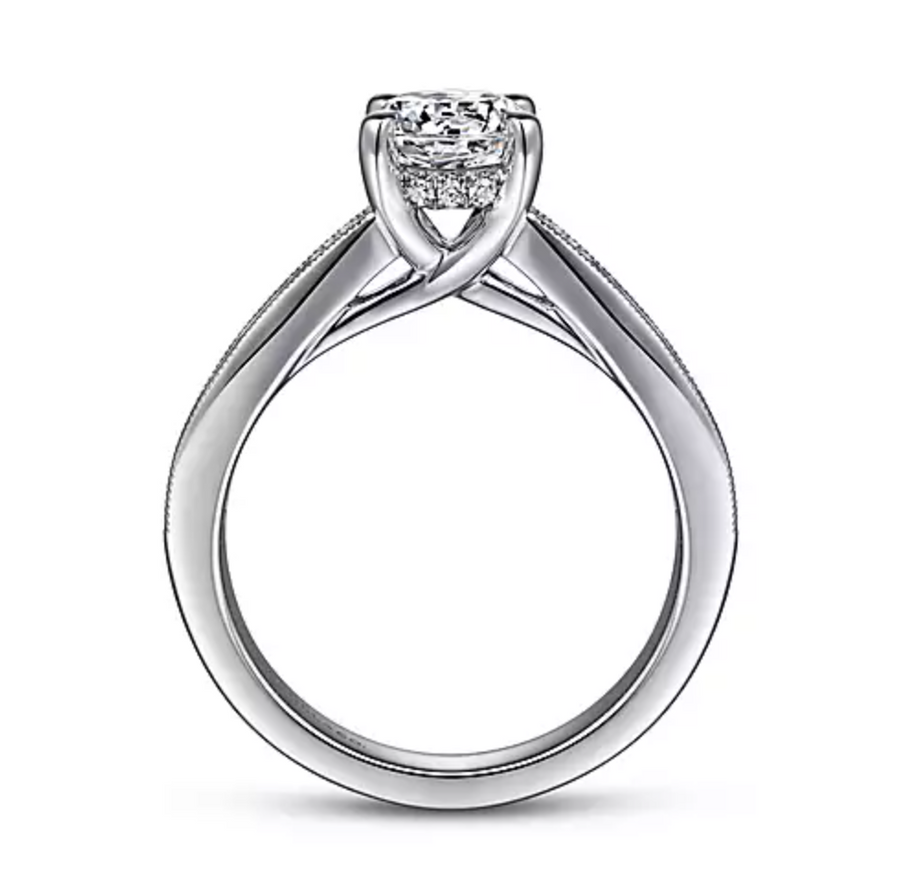 Iza - 14K White Gold Round Diamond Engagement Ring
