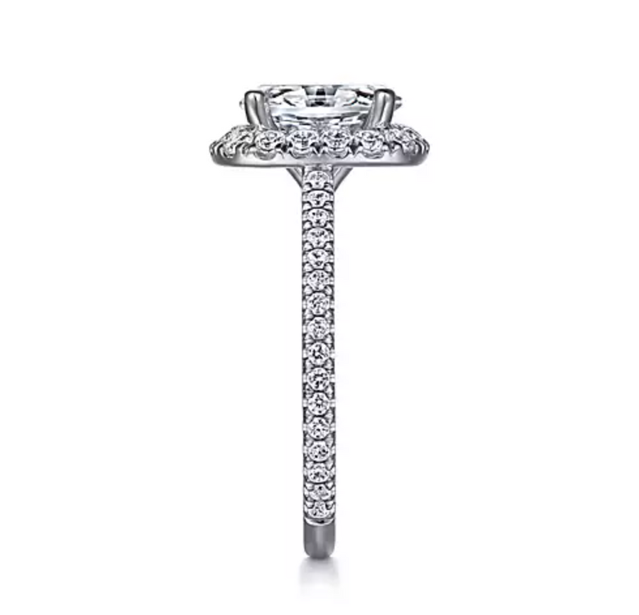 Madelie - 14K White Gold Oval Halo Diamond Engagement Ring