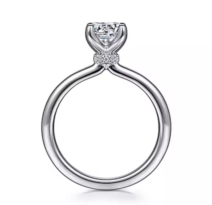 Evelynn - 14K White Gold Round Solitaire Diamond Engagement Ring