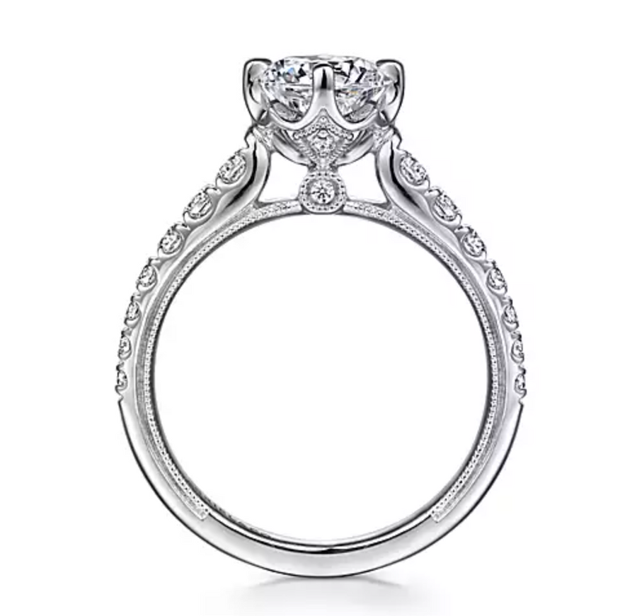 Alivia - 14K White Gold Round Diamond Engagement Ring