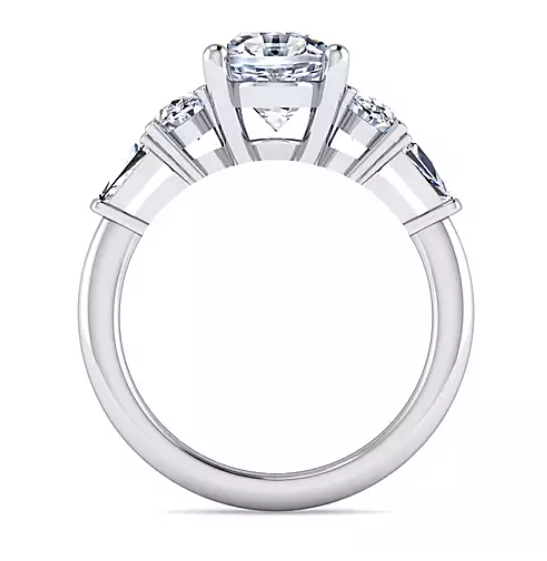 Evie - 18K White Gold Oval Five Stone Diamond Engagement Ring