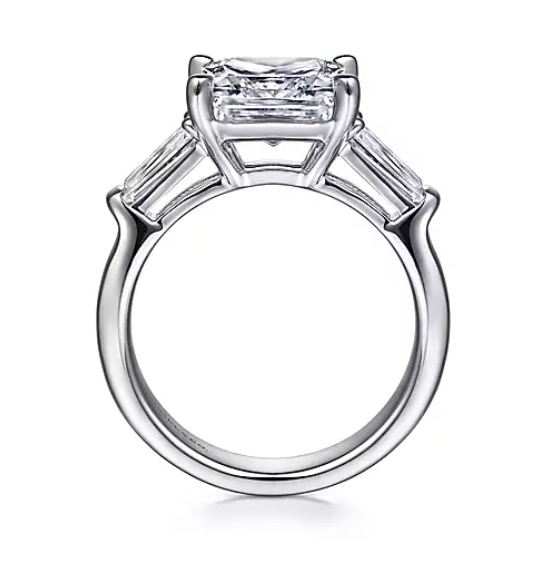 Ena - 18K White Gold Princess Cut Three Stone Diamond Engagement Ring