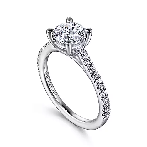 Abbie - 14K White Gold Round Diamond Engagement Ring