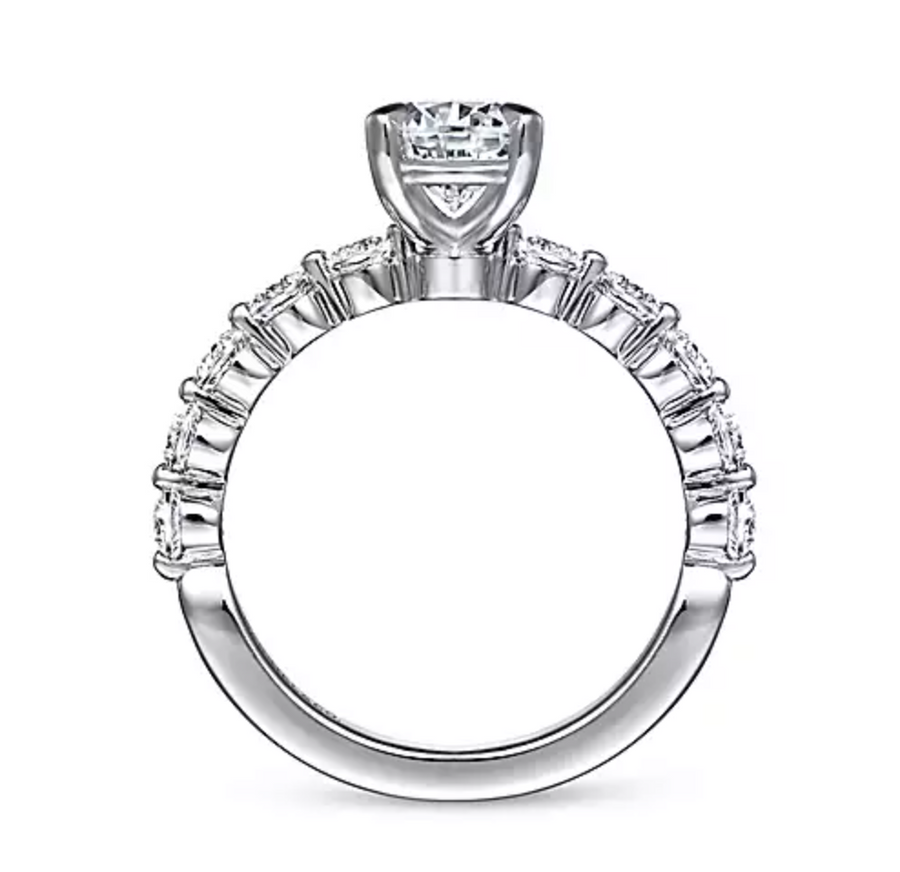 Silvey - 14K White Gold Round Diamond Engagement Ring