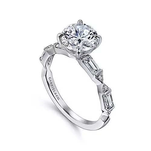 Dariella - 14K White Gold Round Diamond Engagement Ring