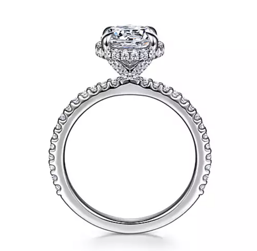 Senne - 14K White Gold Round Diamond Engagement Ring