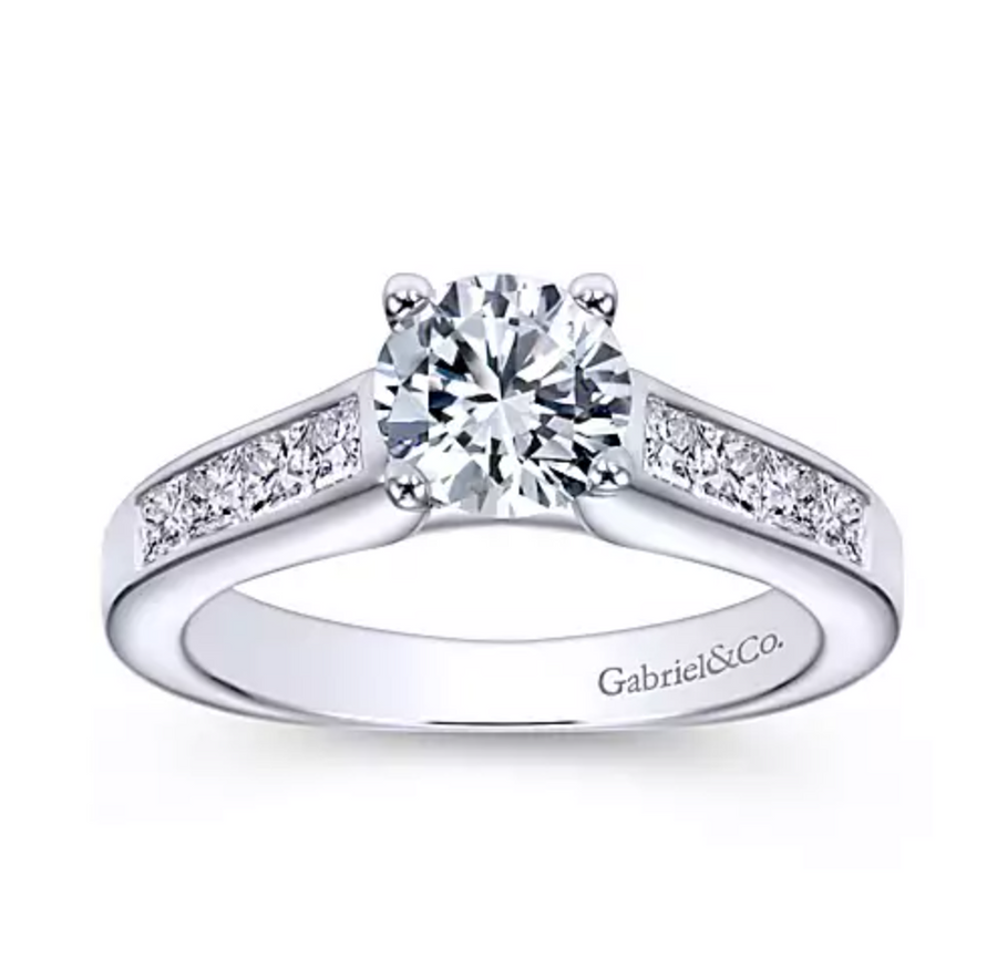 Carson - 14K White Gold Round Diamond Engagement Ring