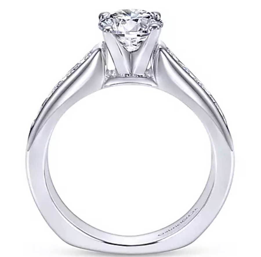 Carson - 14K White Gold Round Diamond Engagement Ring