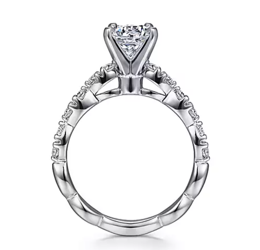 Rowan - 14K White Gold Round Diamond Engagement Ring