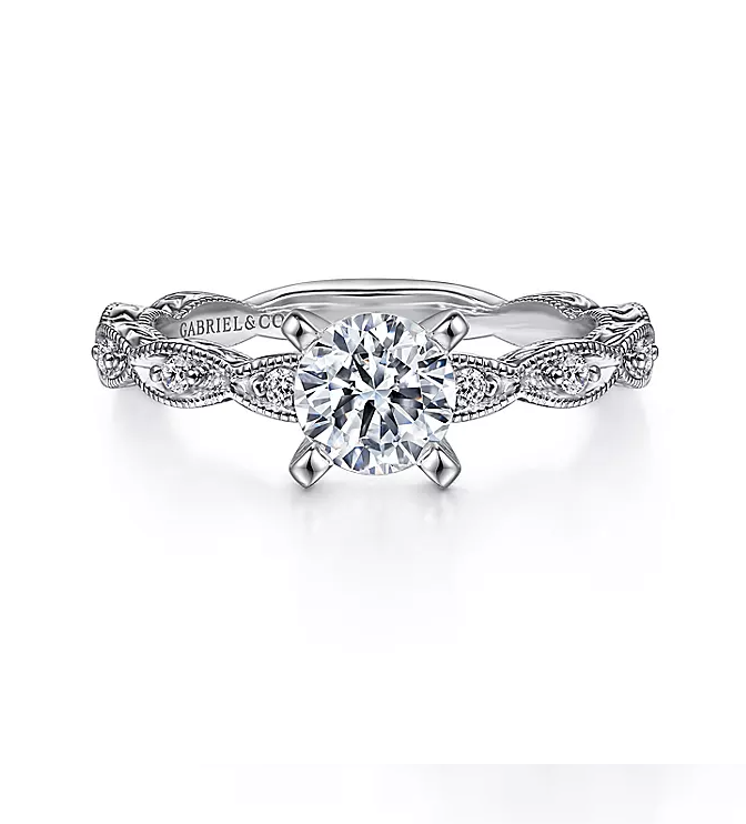 Sadie - 14K White Gold Round Diamond Engagement Ring