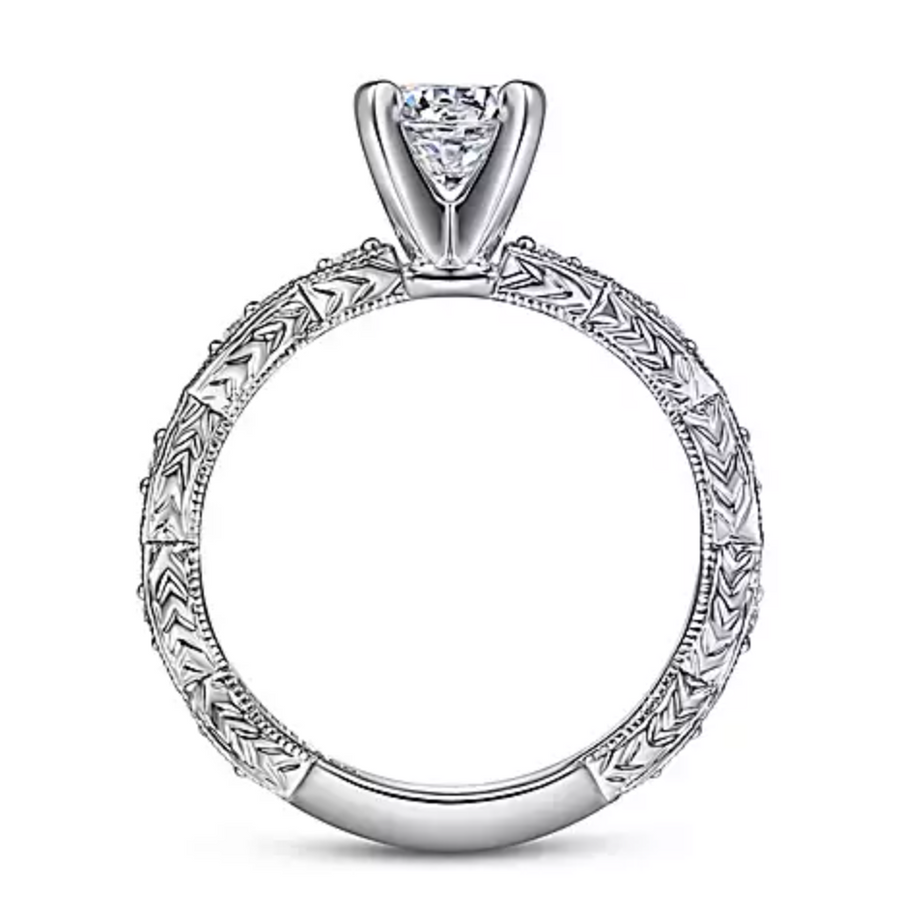 Sadie - 14K White Gold Round Diamond Engagement Ring