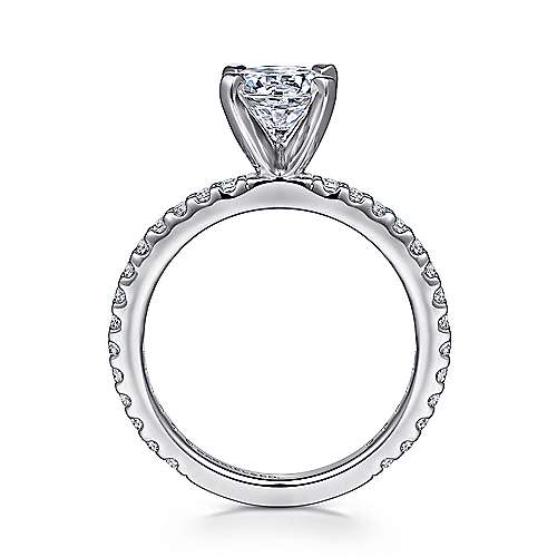 Logan - 14K White Gold Round Diamond Engagement Ring