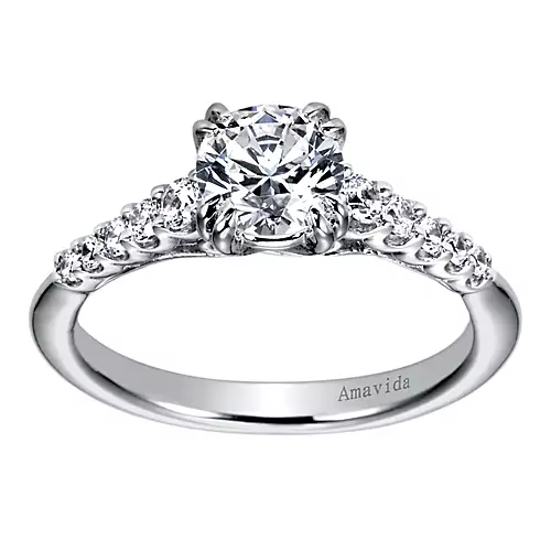 Joplin - 18K White Gold Round Diamond Engagement Ring