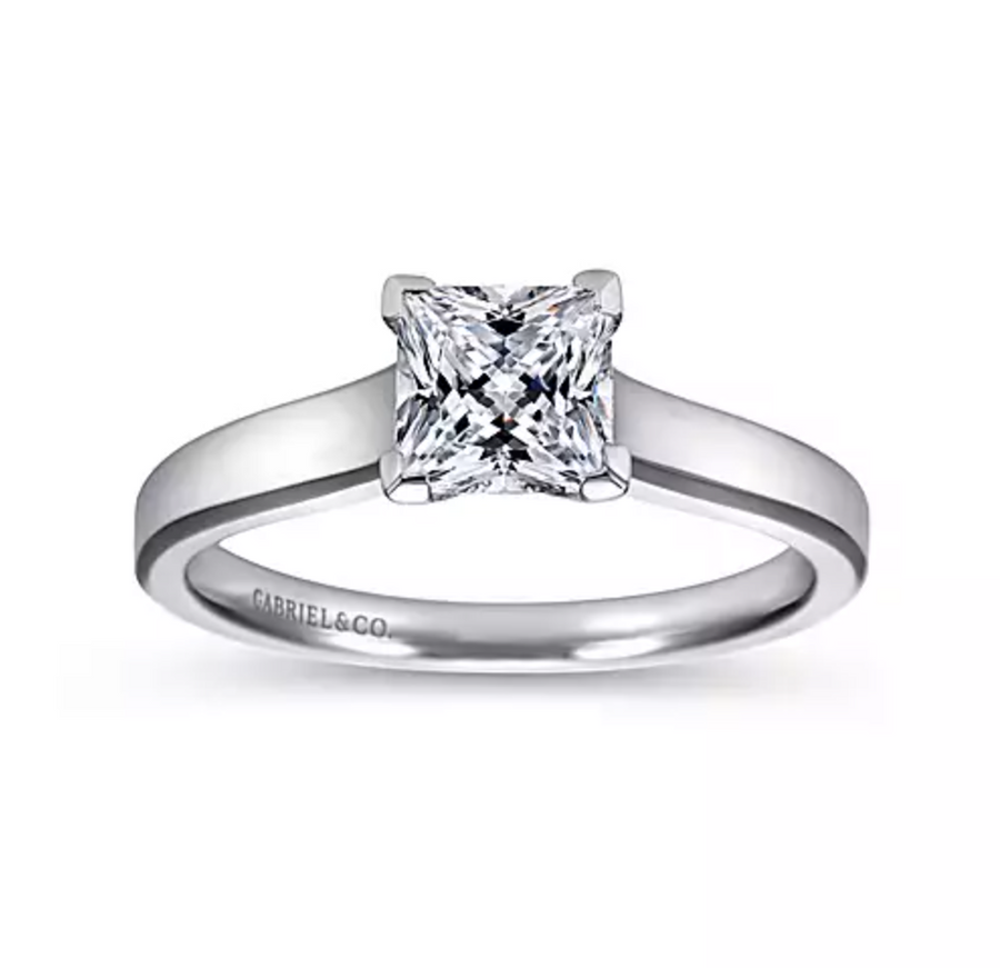 Enid - 14K White Gold Princess Cut Diamond Engagement Ring
