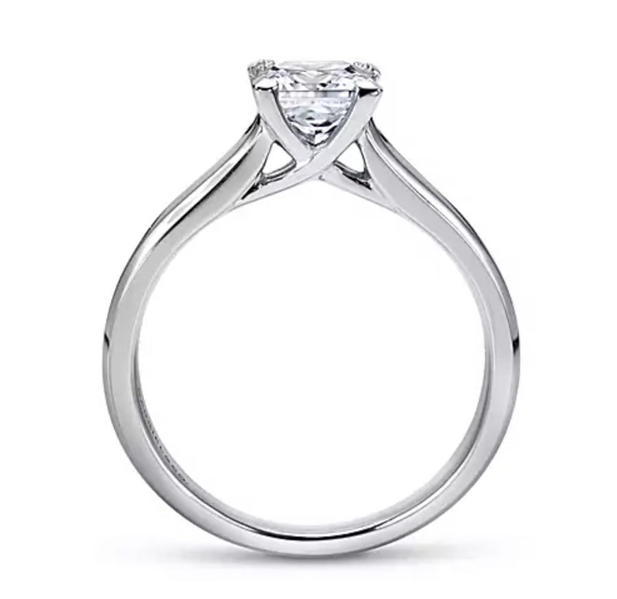 Enid - 14K White Gold Princess Cut Diamond Engagement Ring