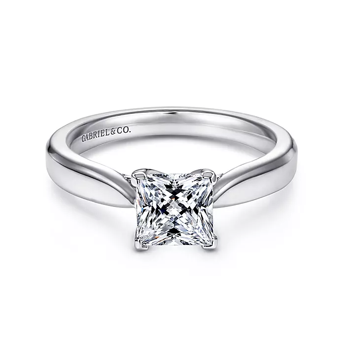 Jamie - 14K White Gold Princess Cut Diamond Engagement Ring