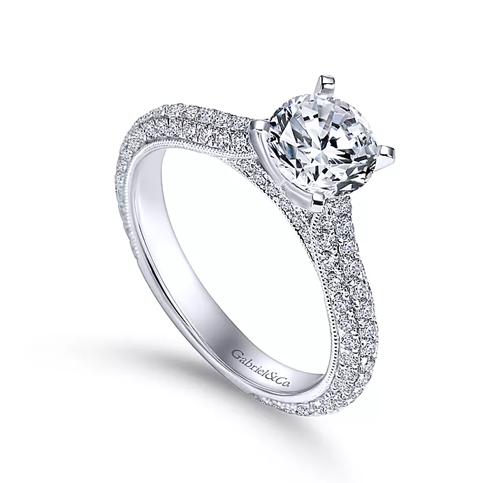 Kirsten - 14K White Gold Round Diamond Engagement Ring
