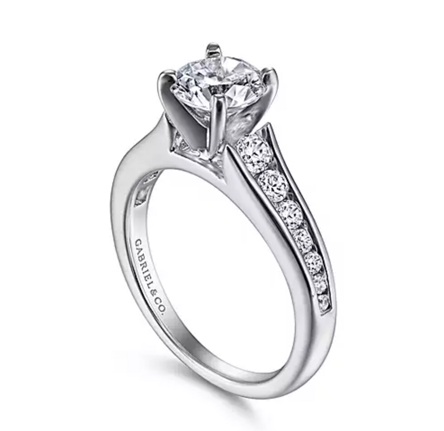Nicola - 14K White Gold Round Diamond Engagement Ring