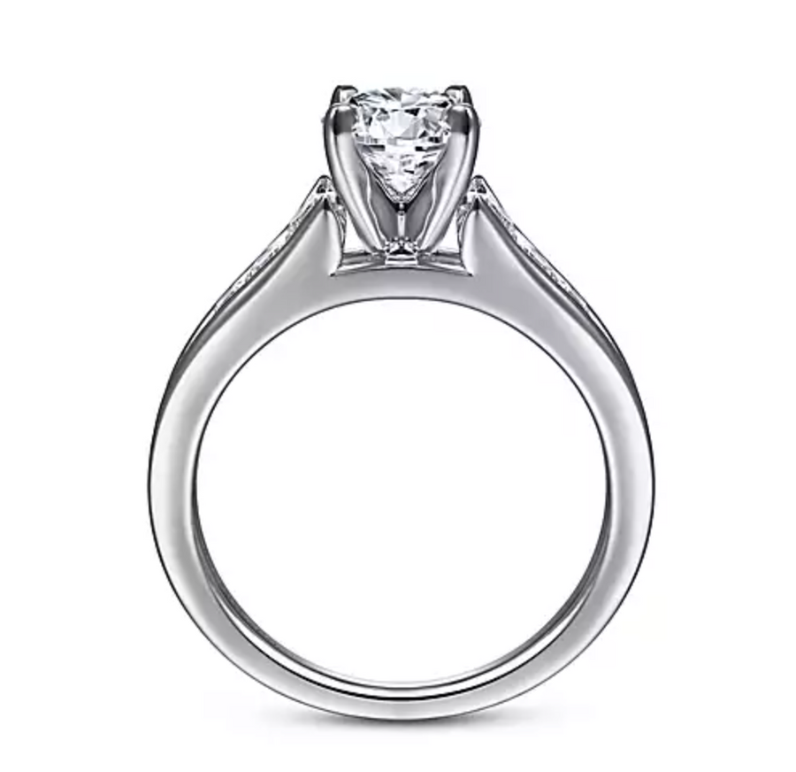 Nicola - 14K White Gold Round Diamond Engagement Ring