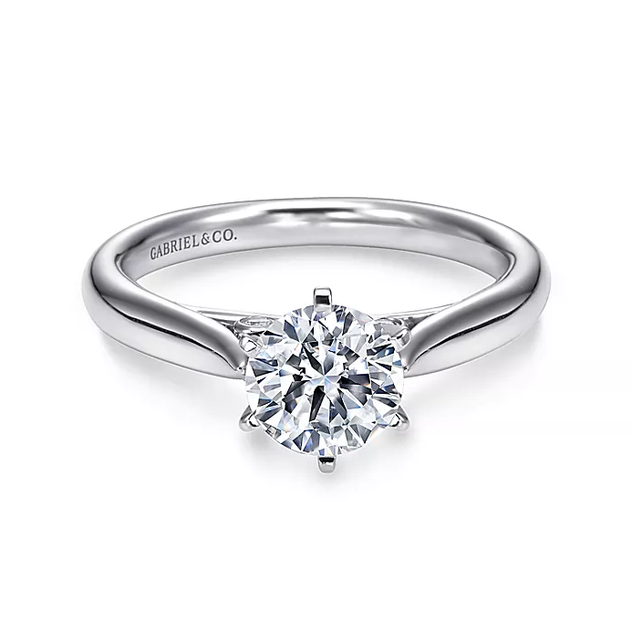 Cassie - 14K White Gold Round Diamond Engagement Ring