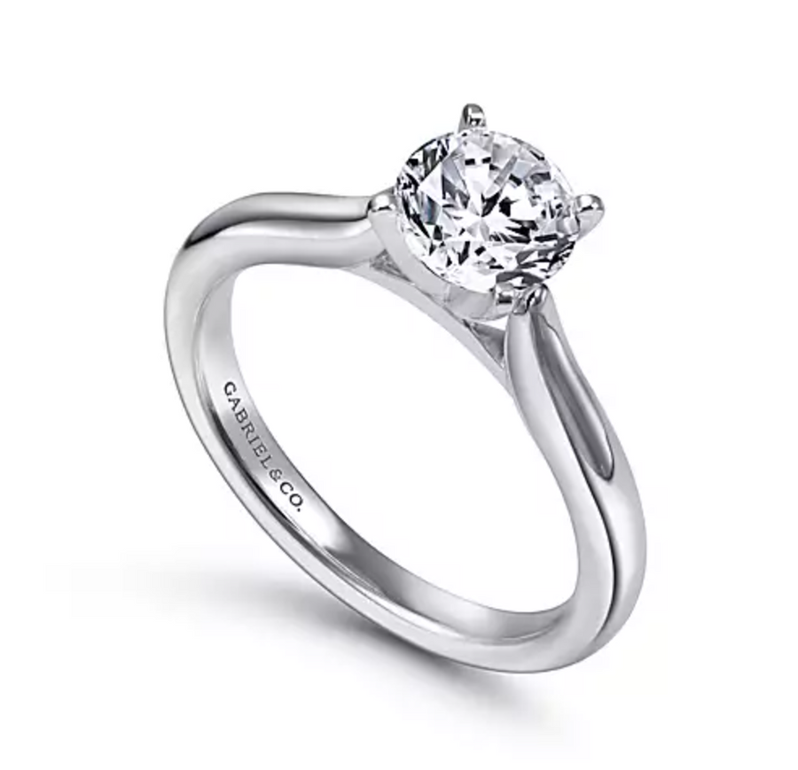Lauren - 14K White Gold Round Diamond Engagement Ring