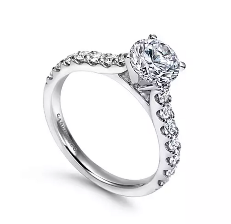 Misty - 14K White Gold Round Diamond Engagement Ring