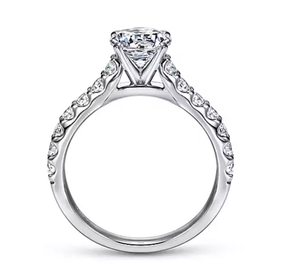 Misty - 14K White Gold Round Diamond Engagement Ring