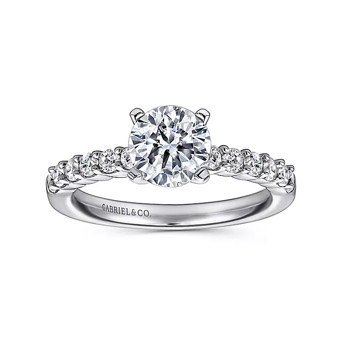 Caleigh - 14K White Gold Round Diamond Engagement Ring