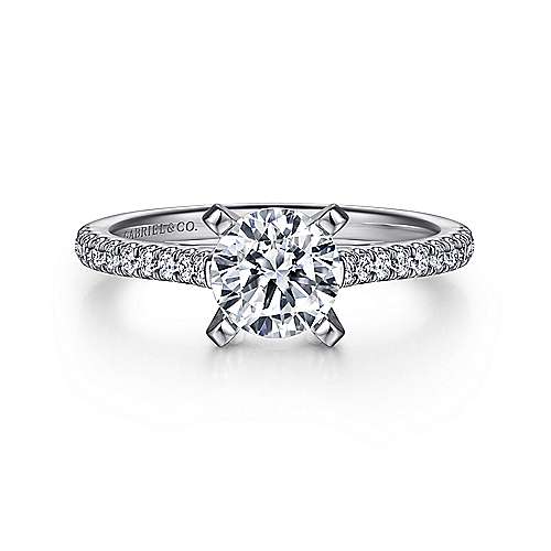 Joanna - 14K White Gold Round Diamond Engagement Ring