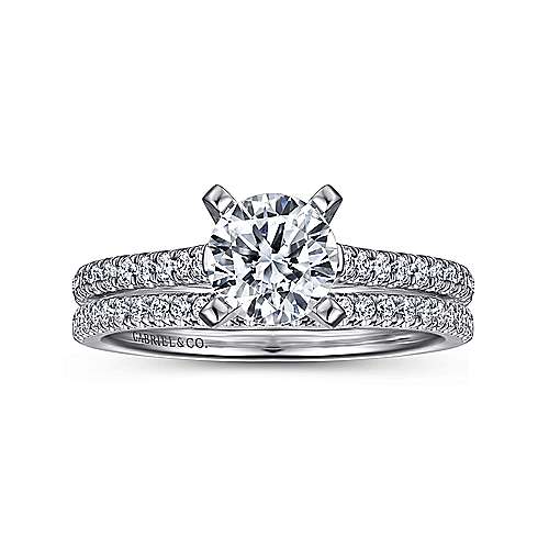 Joanna - 14K White Gold Round Diamond Engagement Ring