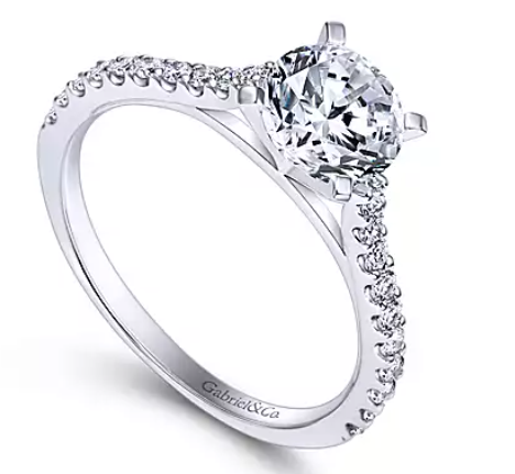 Shanna - 14K White Gold Round Diamond Engagement Ring
