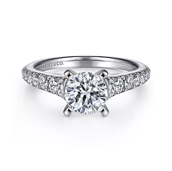 Bridget - 14K White Gold Round Diamond Engagement Ring