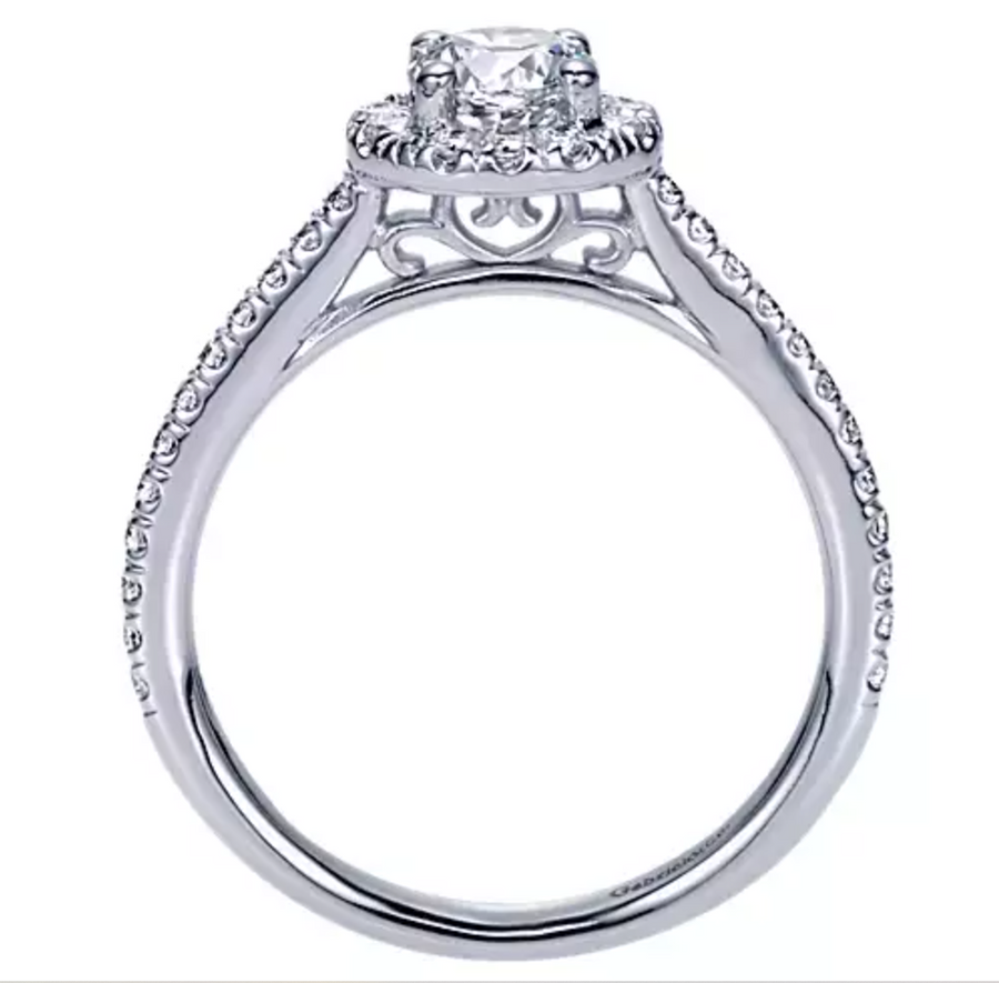 Emry - 14K White Gold Round Halo Diamond Engagement Ring