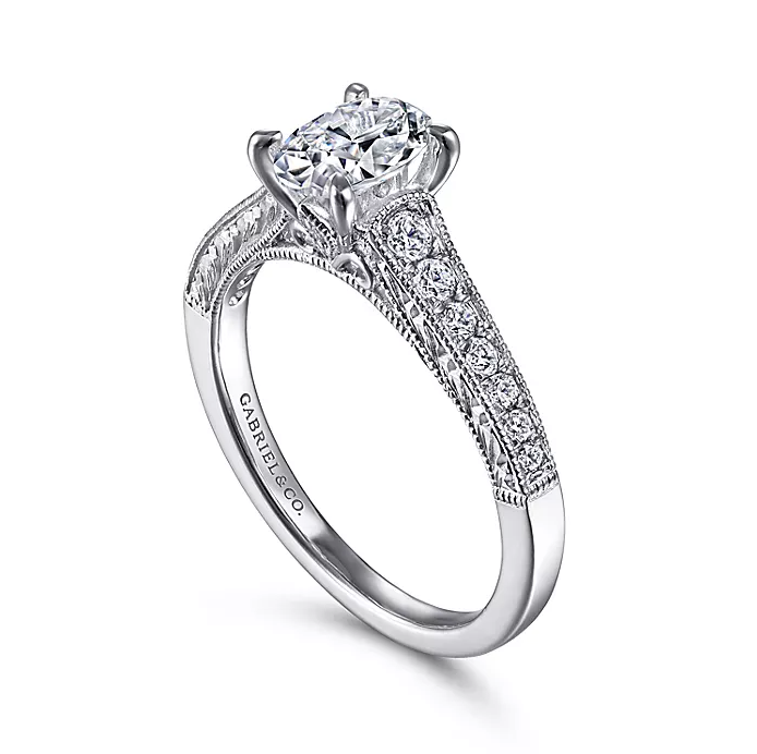 Octavia - 14K White Gold Oval Diamond Engagement Ring