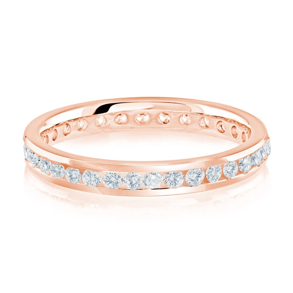 Rose Gold Channel Set Diamond Eternity Band 1/2CTW