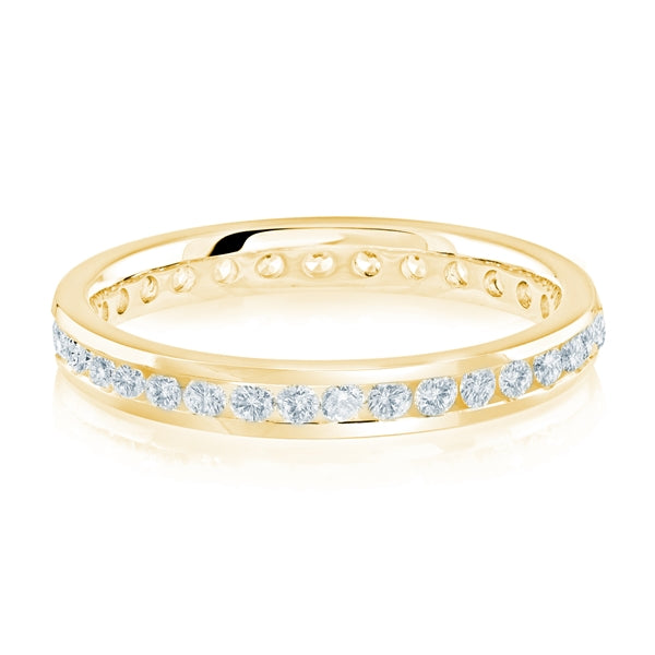 Yellow Gold Channel Set Diamond Eternity Band 1/2CTW
