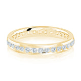 Yellow Gold Channel Set Diamond Eternity Band 3/4CTW