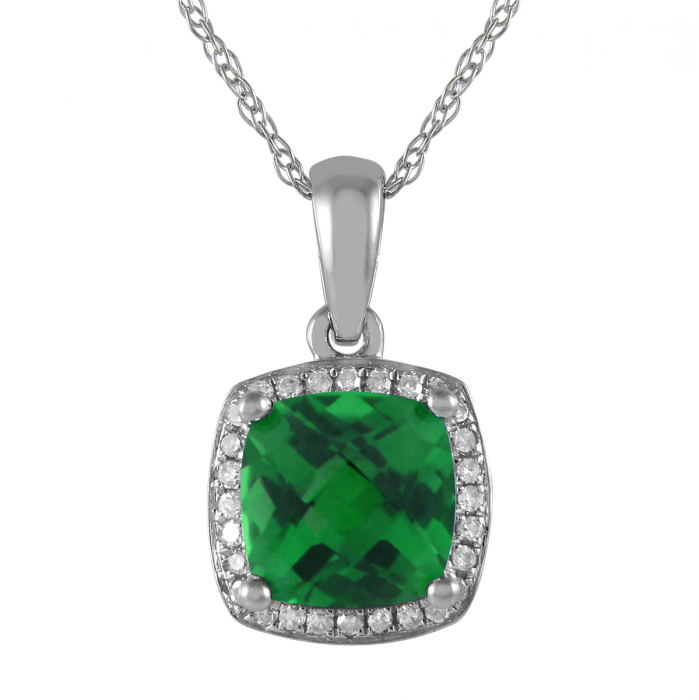 May Birthstone Diamond Necklace