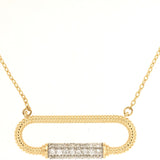 Yellow Gold Diamond Paperclip Necklace