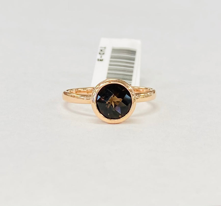 Smoldering Smokey Quartz Rose Gold Ring