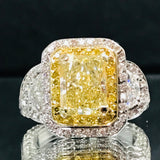 Yellow Diamond Engagment Ring 2.38ct Radiant