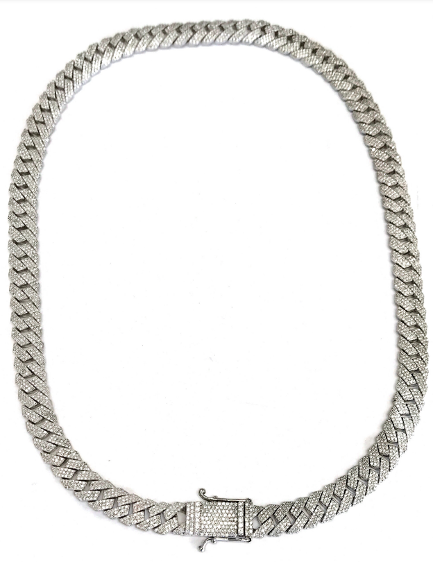 Cuban Chain Bust Down 30CTW Diamond Solid 24"