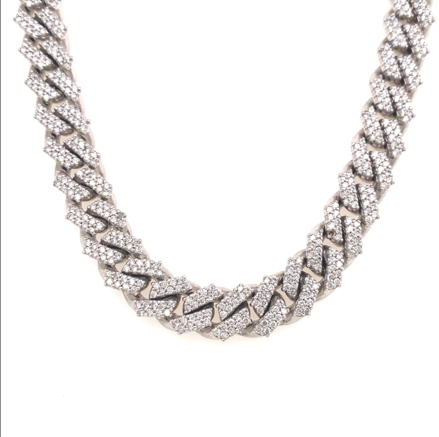 Cuban Chain Bust Down 30CTW Diamond Solid 24"