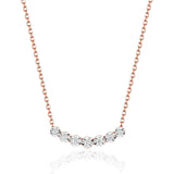 Rose Gold Fashion Graduated Dia Necklace