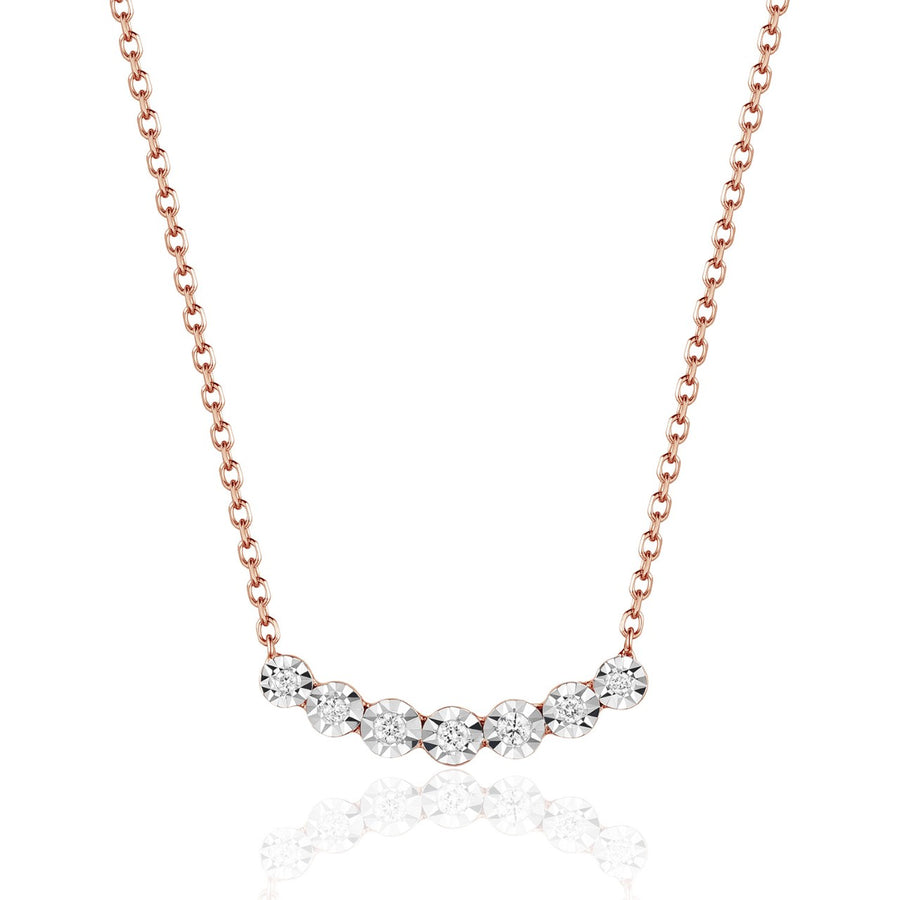 Rose Gold Fashion Graduated Dia Necklace