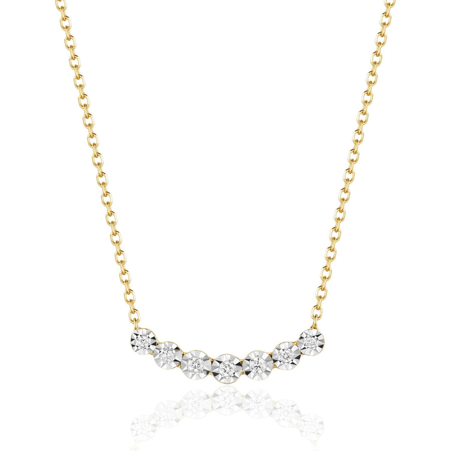 Yellow Gold Fashion Graduated Dia Necklace